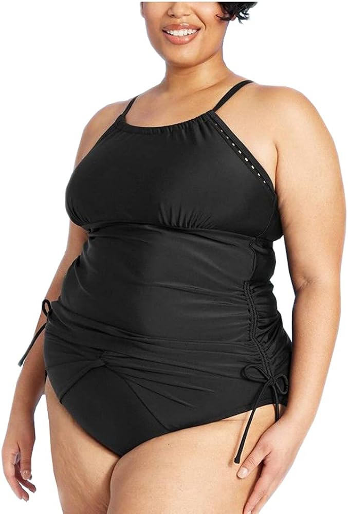 Women's Plus Size High Neck Tankini Swimsuit Top