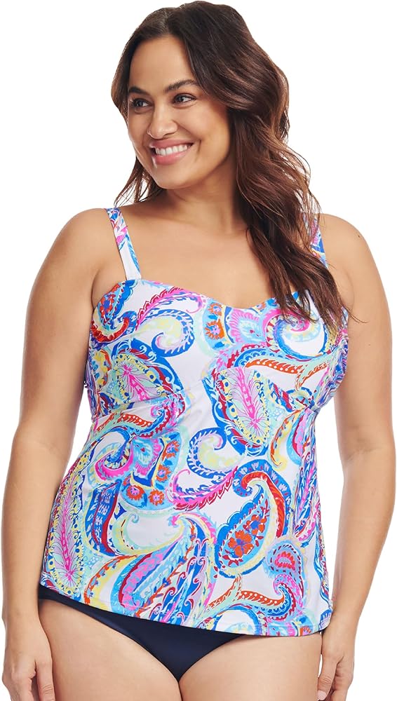 Mazu Women's Sweetheart Plus Size Tankini Tops Swimsuit Swimwear Top Only Bathing Suit