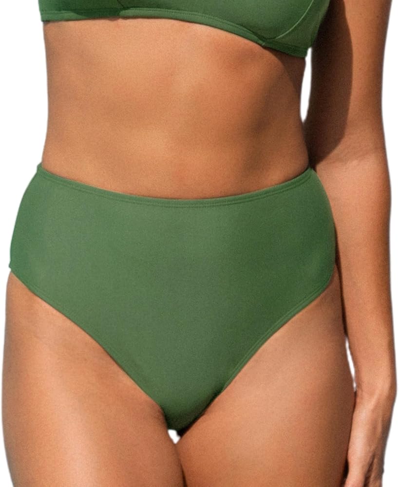 CUPSHE Women's Bikini Bottom High Waisted Bathing Suit Swimwear