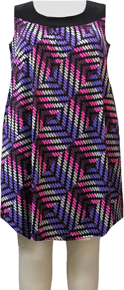 Women's Plus Size Purple Geometric Cover Up Dress