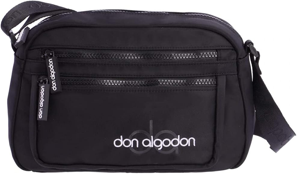 DON ALGODON - Bolso Bandolera Mujer - Bolso Mujer - Bolsos Bandolera Mujer - Bolsos de Mujer con 2 Cremalleras Exteriores - Bandolera Zeno de Nylon