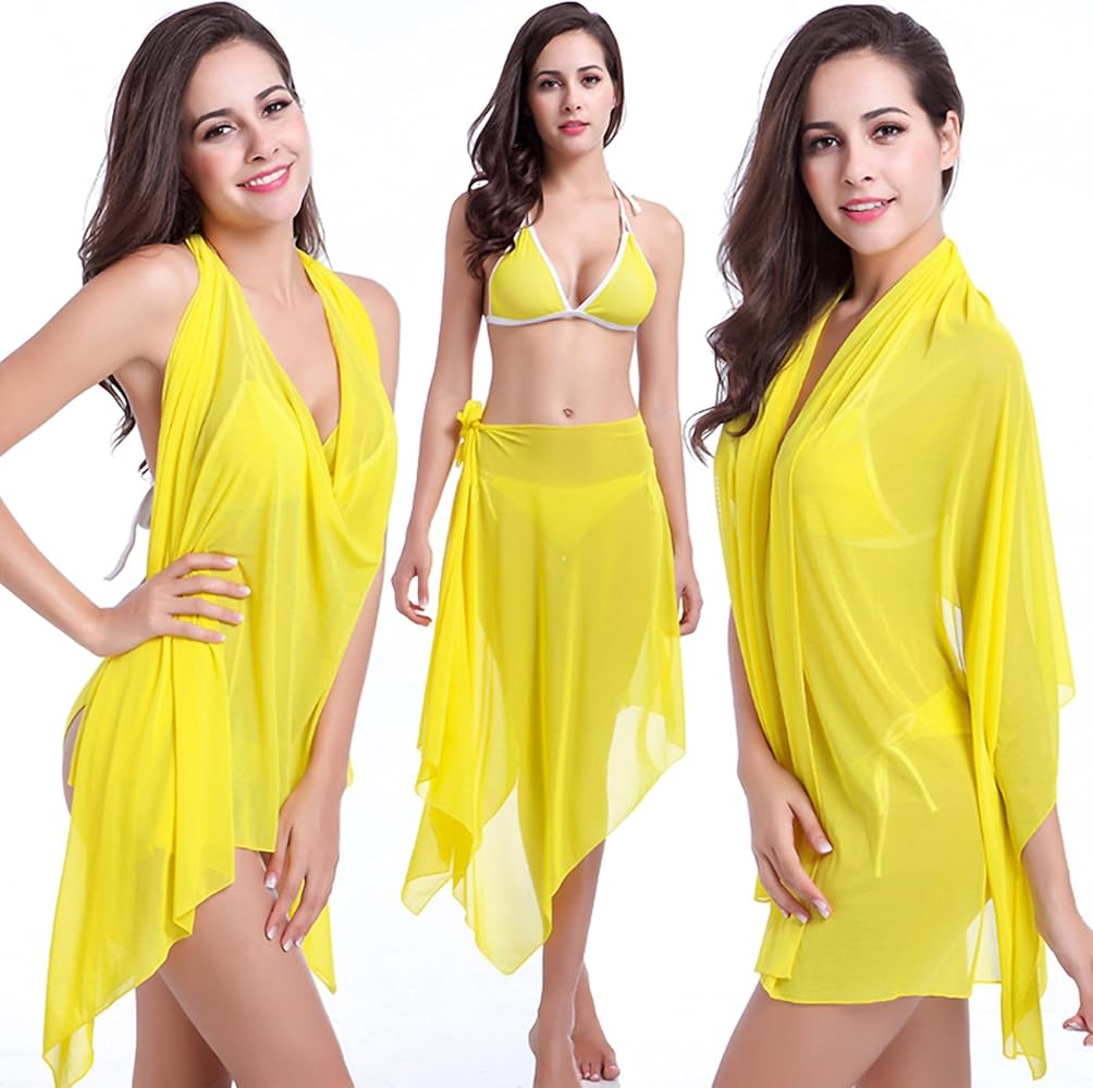 3 In 1 Styles Women Swimsuits Cover Ups Bathing Suit Bikini Coverup Soft Coverups Dress