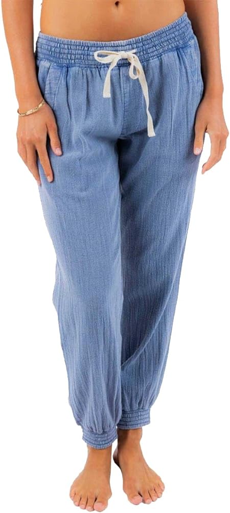 Rip Curl Classic Surf, Casual Stretch Beach Pants for Women, Blue, Medium