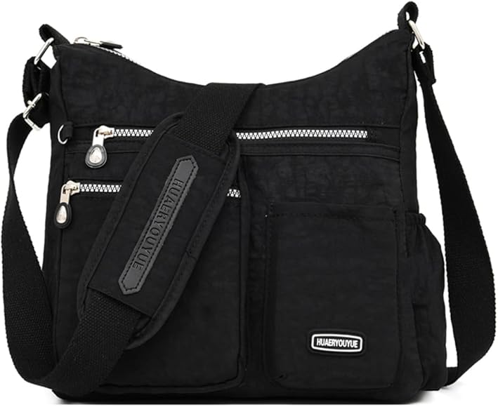 Estwell Bolso Bandolera Mujer Grande Bolso de Hombro Moda Impermeable Nailon Crossbody Bolso con Múltiples Bolsillo Casual Bolsa para Escuela Viaje Trabaja