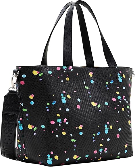 Desigual, Bols_SPLATTER23 Pravia RE Mujeres, Negro, talla única