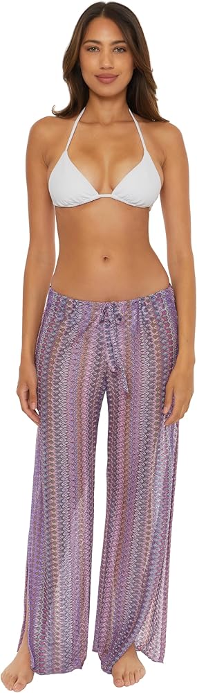 BECCA Women's Standard Horizon Crop Pants, Casual, Split Leg, Beach Cover Ups, Multicolor