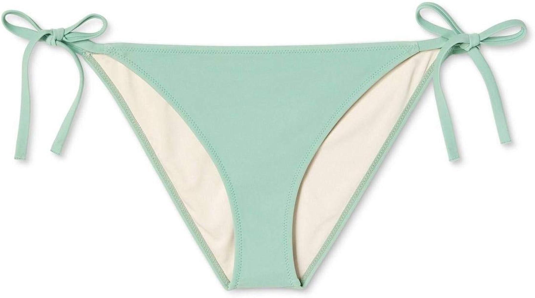 Shade & Shore Women's Side-Tie Cheeky Bikini Bottom (Sage Green, XL)