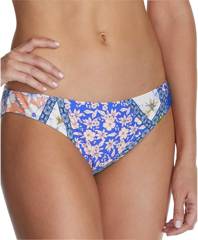 Raisins Womens Juniors Lowrider Hipster Floral Swim Bottom Separates White L