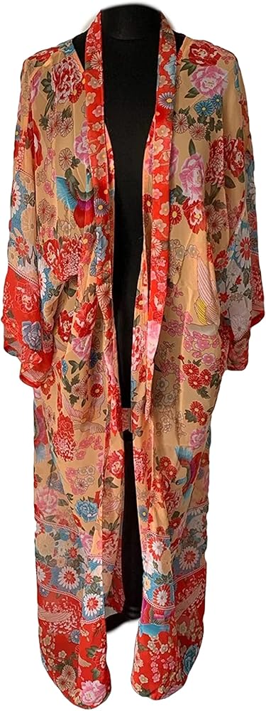 Women Long Floral Kimono, Boho Cardigan, Bohemian Beach Kimono, Boho Kaftan Maxi Dress Boho Kimono, Boho Summer Kimono Dress, Bohemian Robe BY TOP BOHEMIAN DESIGNS