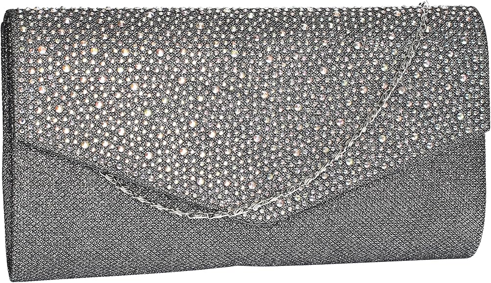 SwankySwans Montary Glitter Diamante Envelope Clutch Bag - Bolsa Mujer