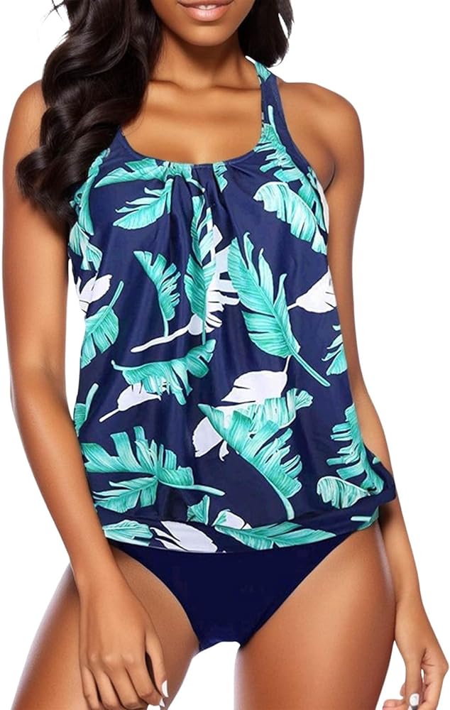 High Waist Swim Bottoms Atheltic Lined Up Bathsuit Swimwear Tankini with Side Ties Bathing Suits