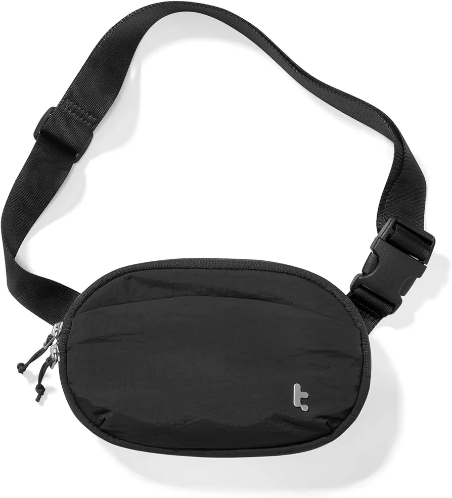 tomtoc Bolso Bandolera Mujer con Protección RFID, 1,5 L Riñonera Mujer, Impermeable Ligero Bolso Bandolera Mujer Pequeño, Bolso de Pecho de Uso Diario, Bolso Bandolera Portátil de Viaje, Negro