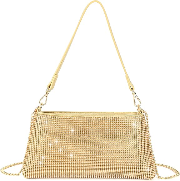 Valleycomfy Bolso de mano de noche con diamantes de imitación para mujer, para graduación, cóctel, fiesta, boda, compromiso