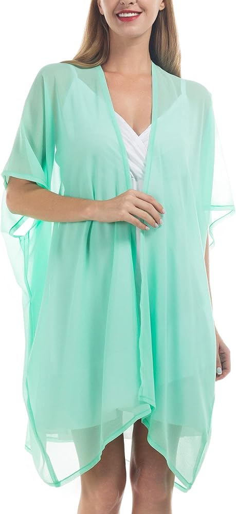 Women’s Beach Kimono Coverup Sheer Chiffon Cover Ups Swimwear Cardigan Summer