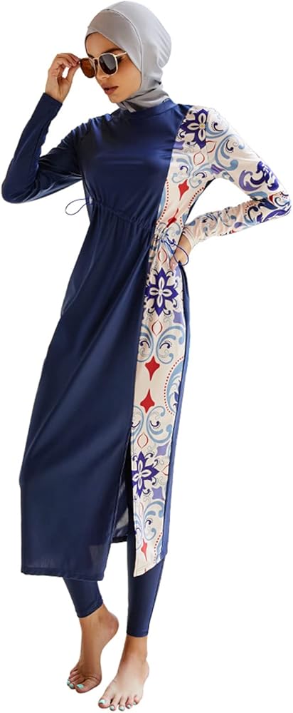 Modest Swimsuit for Women,Full Cover Swimwear Burkini Islamic Hijab Bathing Suit