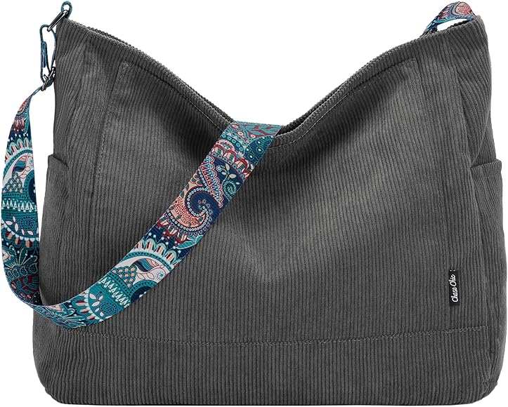 Chase Chic Bolso Bandolera Mujer, Casual Bolsos Bandolera Mujer Grande Moda Pana Bolso Mujer para Viaje Trabajo Diario