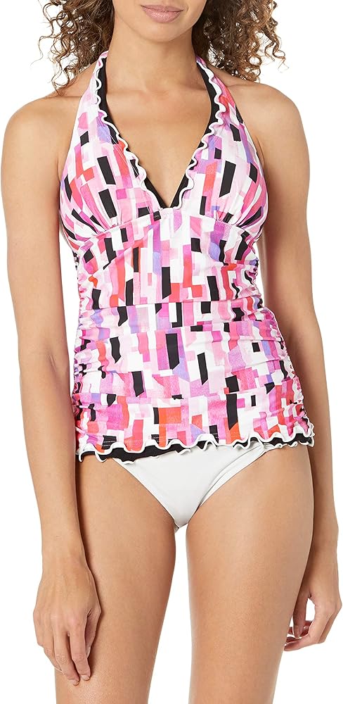 Profile by Gottex Women's Standard Halter V-Neck Tankini Top Swimsuit