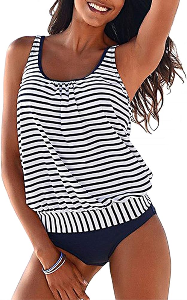 BIKINX Tankini Swimsuits for Women Plus Size Swimwear Tummy Control Two Piece Bathing Suits