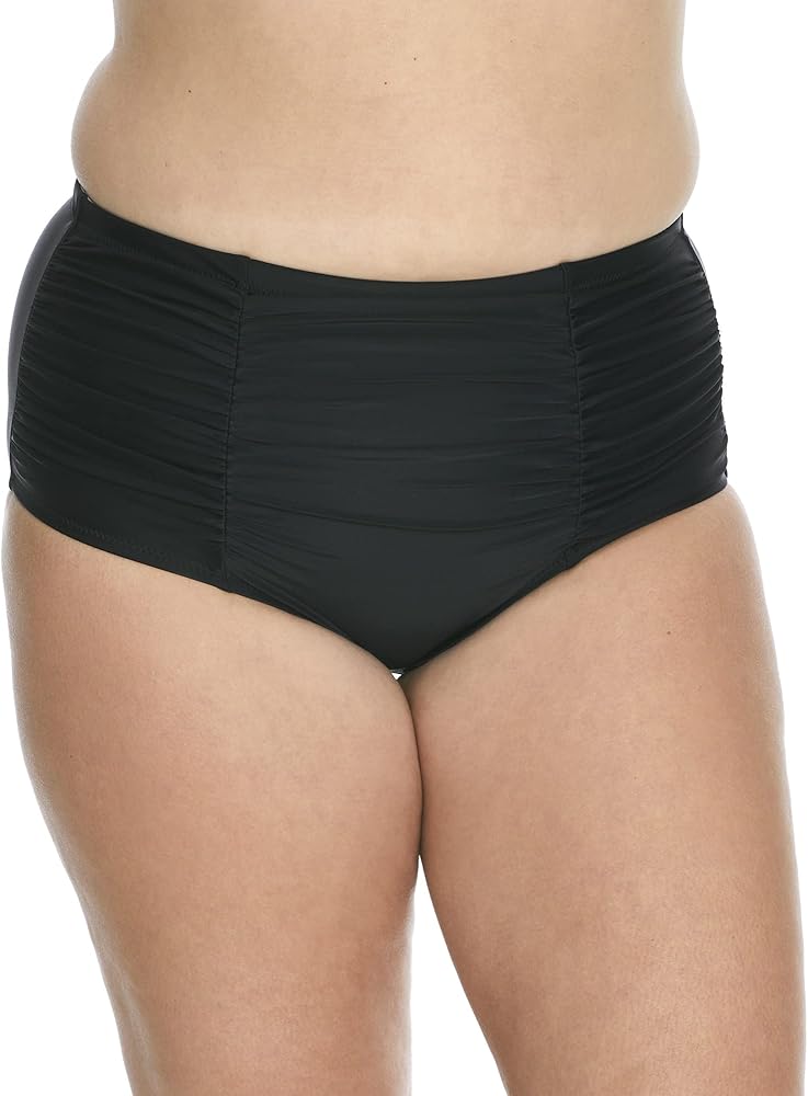 Women's Plus Size Calina Solids Costa Swim Bottom, G840061, Black, 20W