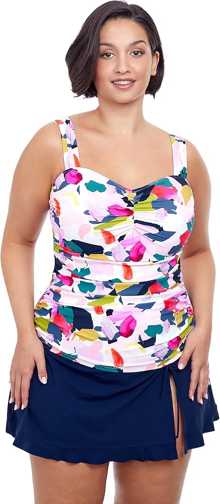 Profile by Gottex Women's Canvas Full Figure Square Neck Swim Tankini