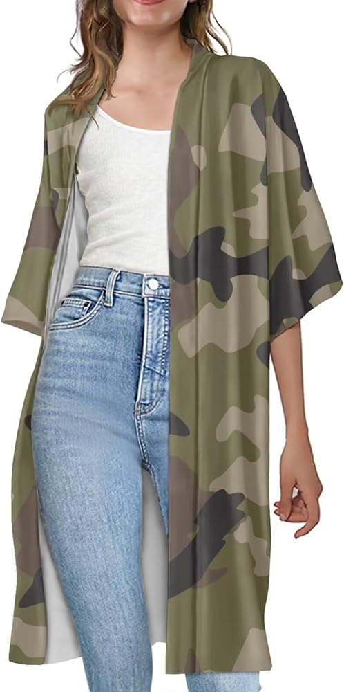 Half Sleeve Cover Up for Women Casual Summer Beach Cloak Sun Protection Cardigan, Plus Size