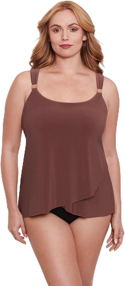 Miraclesuit Women's Plus Size Razzle Dazzle Tankini Top