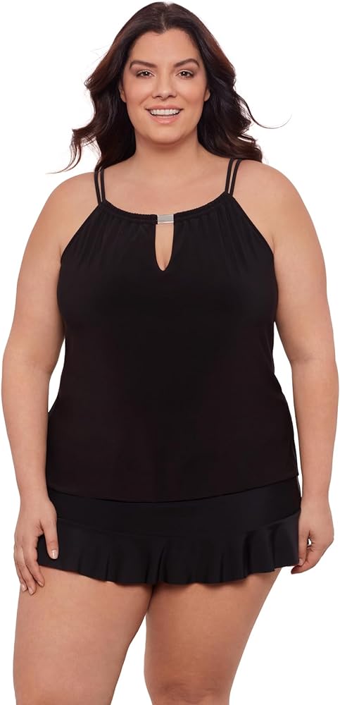 Women's Standard Keyhole High Neck Tankini Top