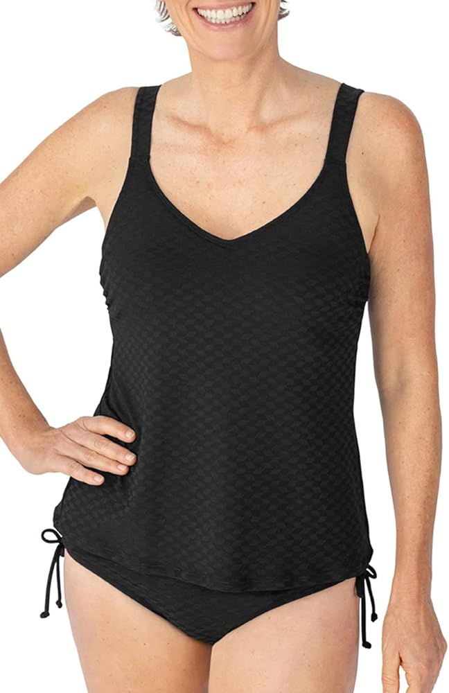 Amoena Women's Forever Retro Tankini Pocketed Mastectomy Swim Top