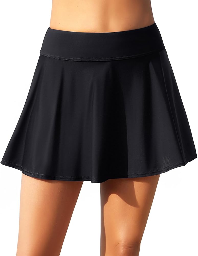 Aqua Eve Women Swim Skirt Tummy Control Swimsuit Skirt High Waisted Bathing Suit Bottom