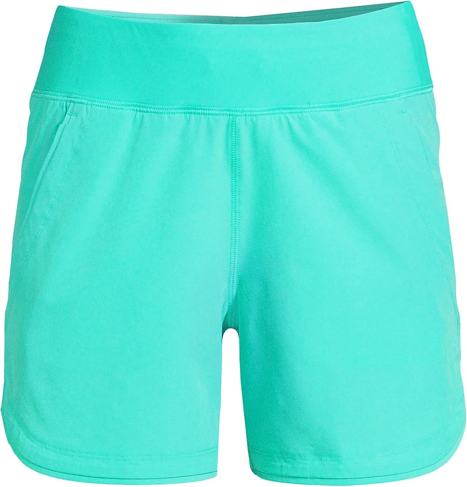 Lands' End Womens Comfort Waist 5in Swim Short Panty Island Aqua Regular 12