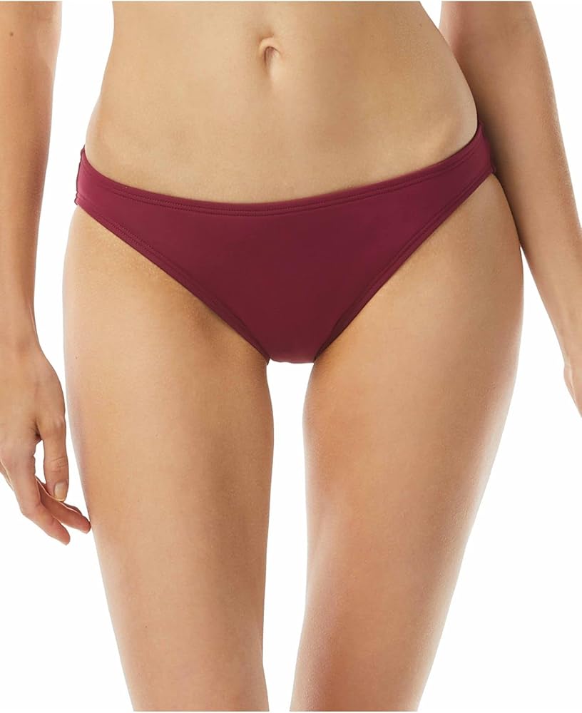 Michael Michael Kors Women's Maroon Stretch Bikini Lined Moderate Coverage Hipster Swimsuit Bottom XS