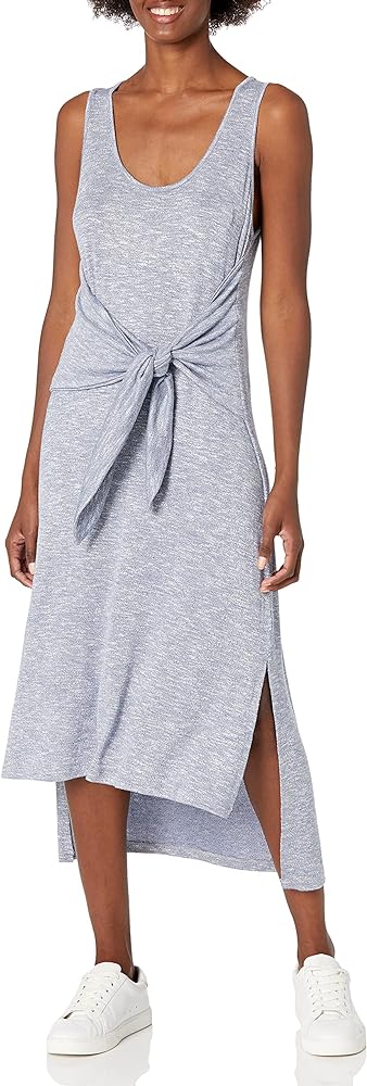 La Blanca Women's Tie Waist Midi Dress, Indigo/Beach Cozy, 2X