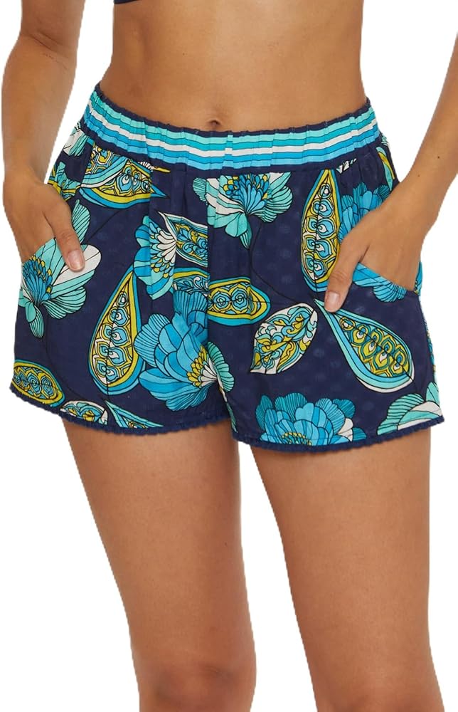 Trina Turk Pirouette Shorts, Floral Print, Side Pockets, Casual, Beach Cover Ups for Women