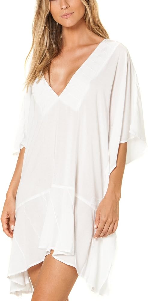 ViX Women's Solid White Maud Caftan Cover Up