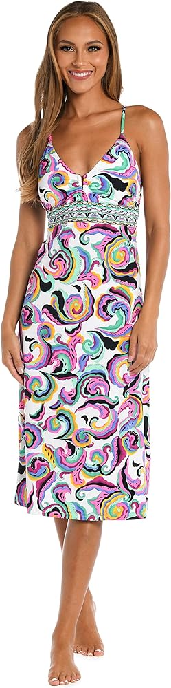 Sunshine 79 Women's Standard Midi Dress Swimsuit Cover Up, Multi//Psychedelia, L