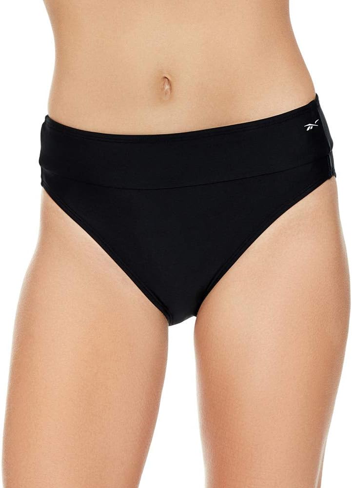 Reebok Women's Swimwear Banded High Leg Brief Swim Bathing Suit Bottom