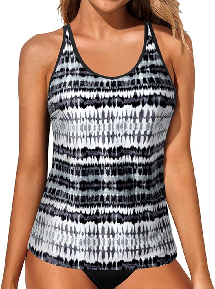 Yonique Womens Tankini Top Only Athletic Swim Top Modest Tankini Swimsuit No Bottom