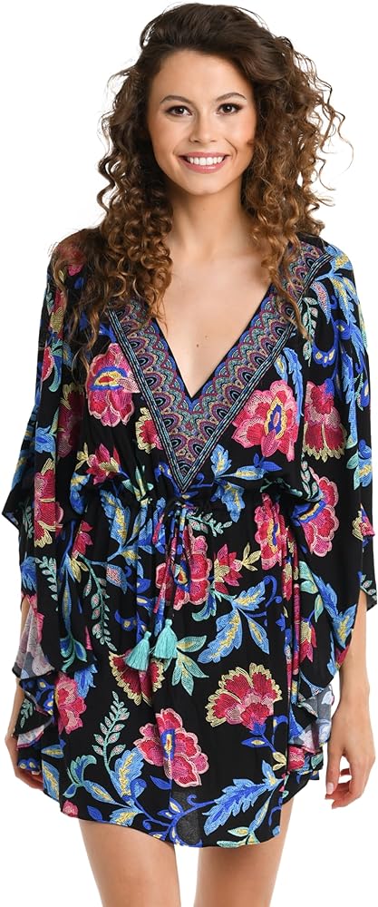 La Blanca Women's Standard V-Neck Caftan Swimsuit Cover Up