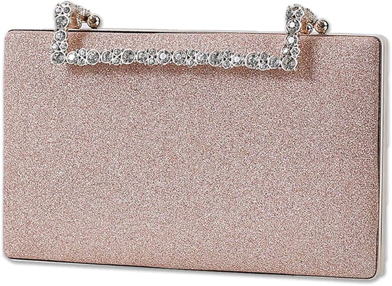 CORIOS Bolsa de Noche para Mujer Bolso de Fiesta Brillante Bling Bolso de Mano Bolsa de Cadena Bolso de Hombro Elegante Bolso Bandolera para Fiesta de Graduación Boda Banquete Oro Rosa