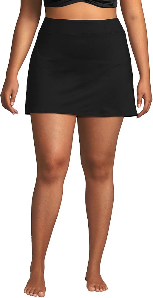 Lands End Womens Tummy Control Swim Skirt Swim Bottom