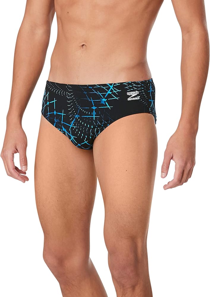 Speedo Men's Swimsuit Brief Endurance+ Printed Team Colors