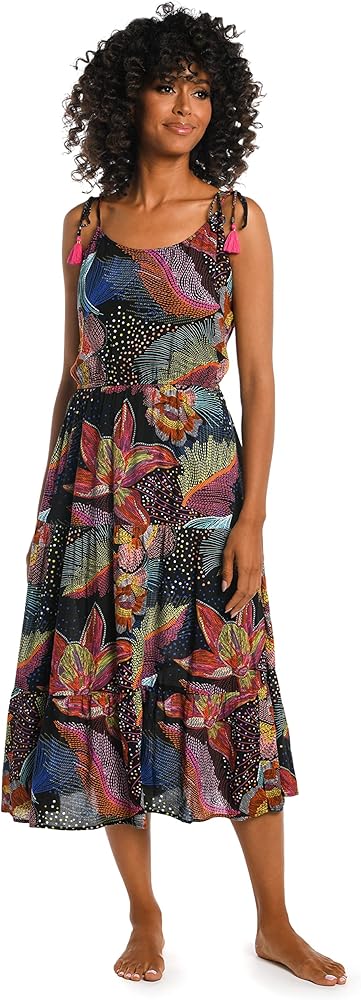 La Blanca Women's Midi Dress Swim Cover Up, Multi//Sunlit Soiree, XS