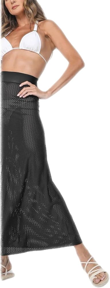 Perforated Long Skirt Cover-up Skirt Long Beach