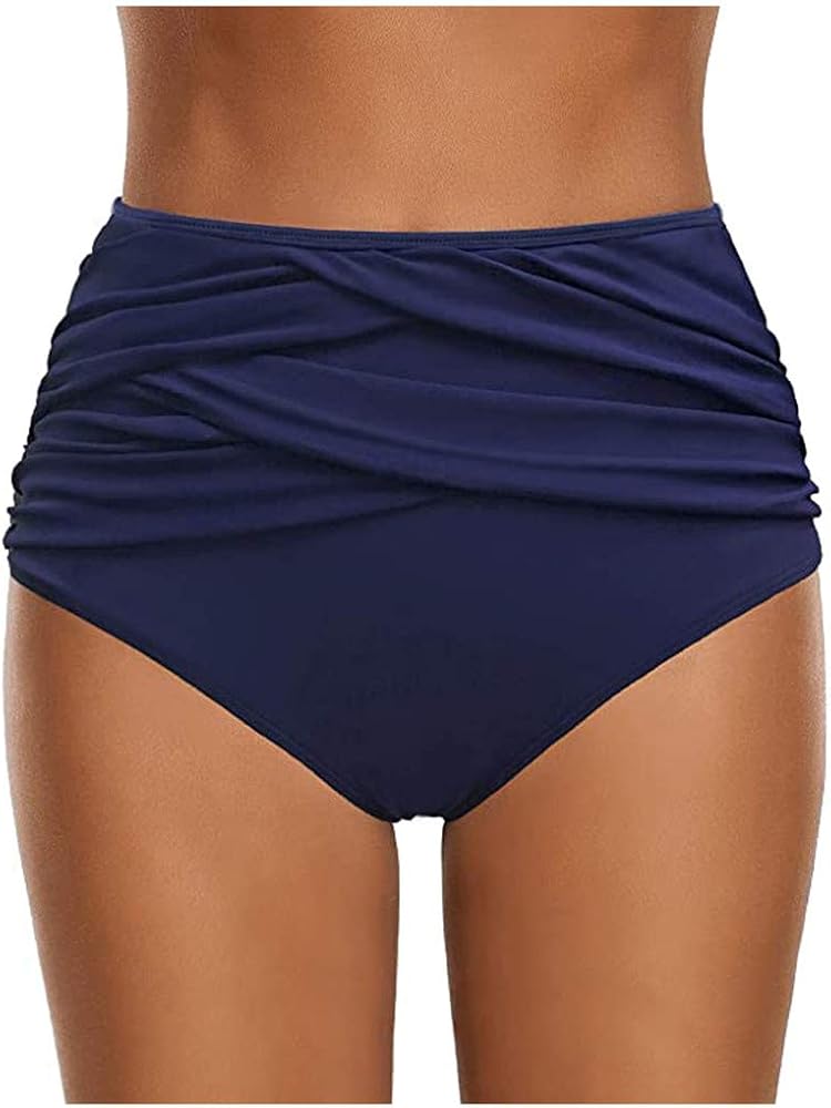 Bikini Bottoms for Women,Women's Bikini Bottom Full Coverage Swim Bottoms Mid Waisted Drawstring Bathing Suit Bottoms