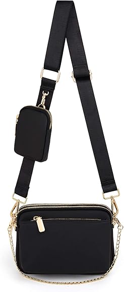 UTO - Bolso Bandolera para Mujer 3 en 1 Bolso de Hombro Multiusos Correa de Cadena con Bolsillo para Monedas Desmontable