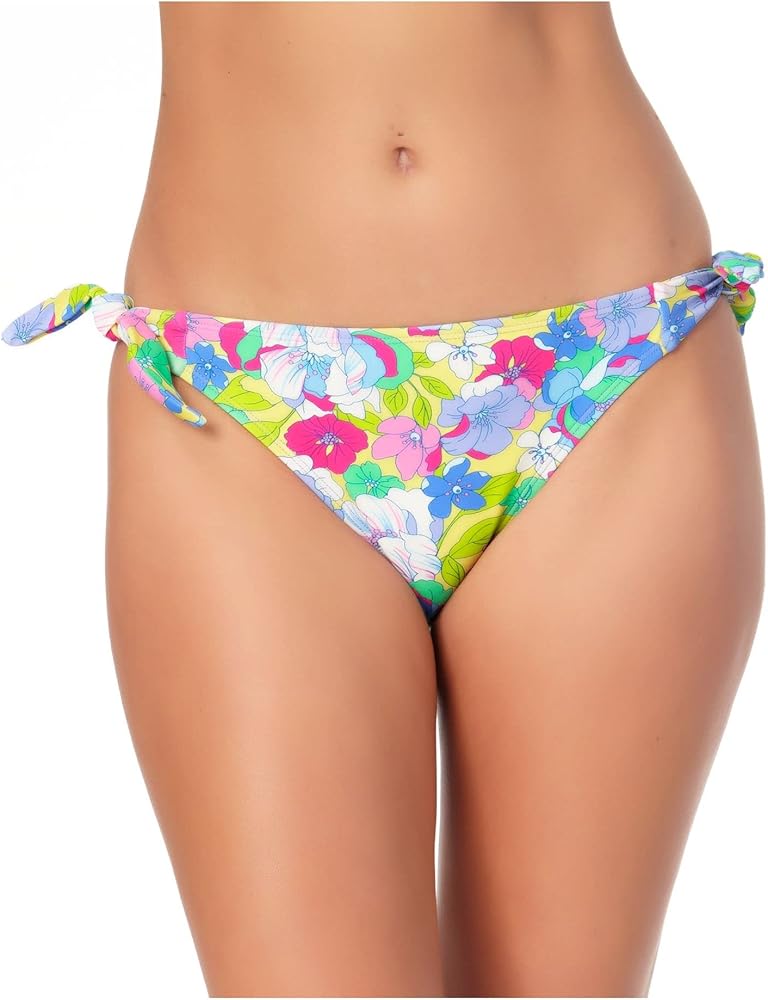 Womens Floral Print Side Tide Swim Bottom Separates Purple Large