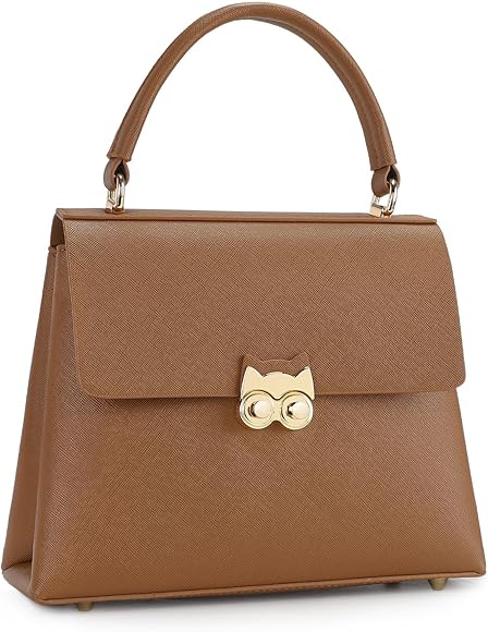 VINBAGGE Bolso de Mujer, Bolso de Mano de Moda en Cuero PU con Asa, Bolso Bandolera, Cartera Grande para el Trabajo Diario, Compras y Vida Cotidiana