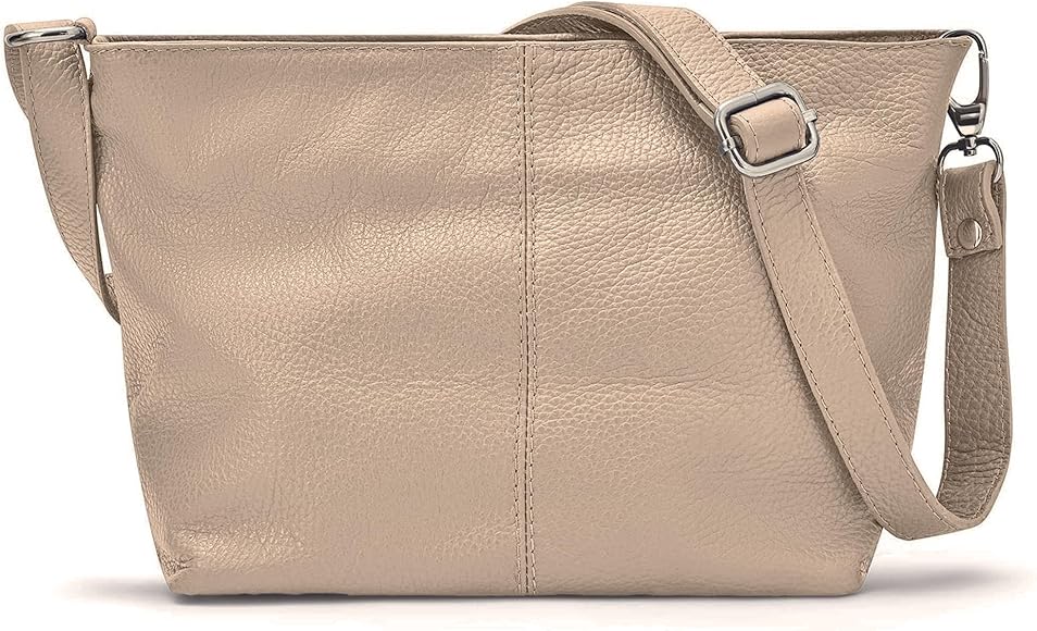 Woodland Leathers Bolsos italianos de piel 100% auténtica para mujer, bolso de mano negro con correa ajustable para mujer, bolsos de diseñador con compartimentos