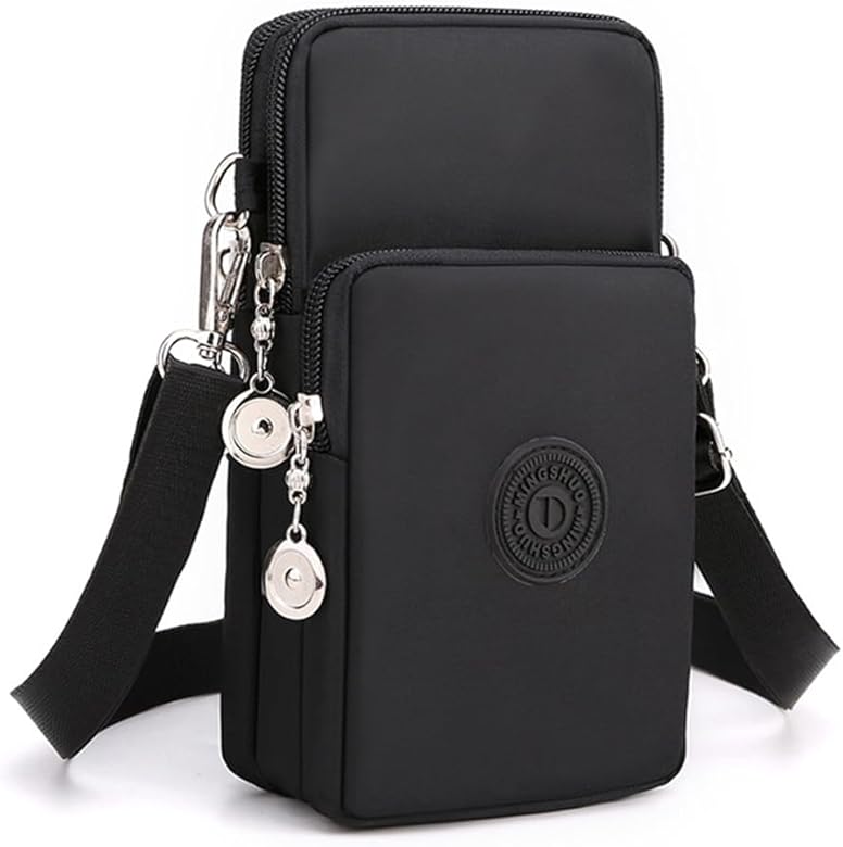 IHLux Mini Bolsa de Teléfono Móvil para Mujer, Bandolera Pequeña Mujer de Nailon,Pequeño Bolso Móvil Mujer Bandolera de Tela con Entrada para Auriculares,Bolso de Teléfono Móvil para Mujer