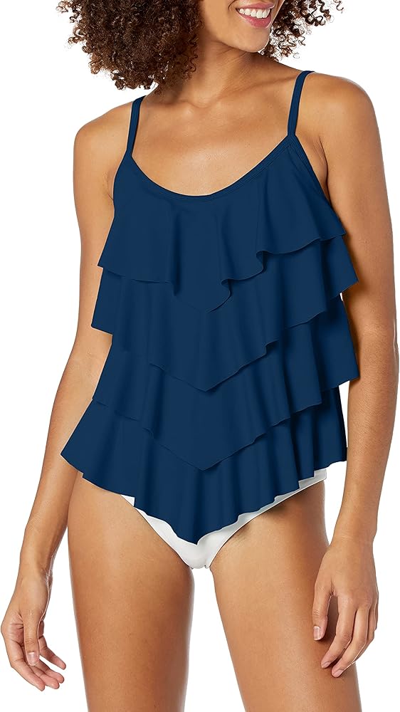 Catalina Women's Standard Tiered Multi Ruffle Tankini Swimsuit